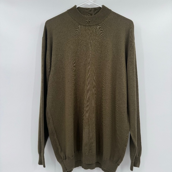 Maxini Collezione Sweater Men XXL Green Knit Pullover Wool Blend Long Sleeve - Picture 1 of 9